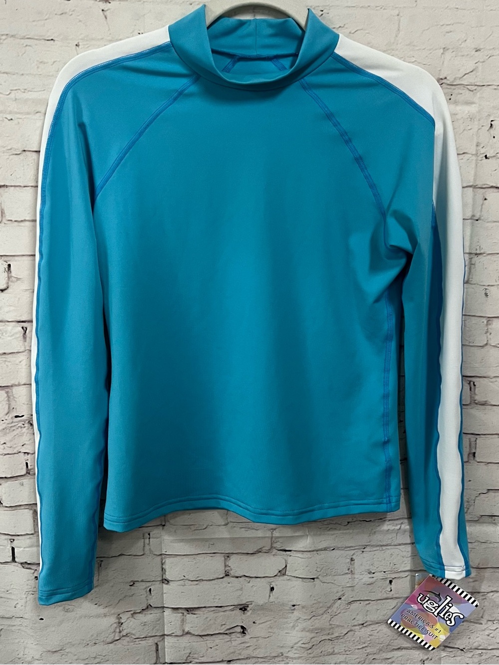 Dolfin Uglies Long Sleeve Rash Guard Top Womens Large L Teal Turquoise NWT New